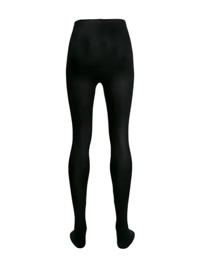 Shop Versace Plain Leggings In Black