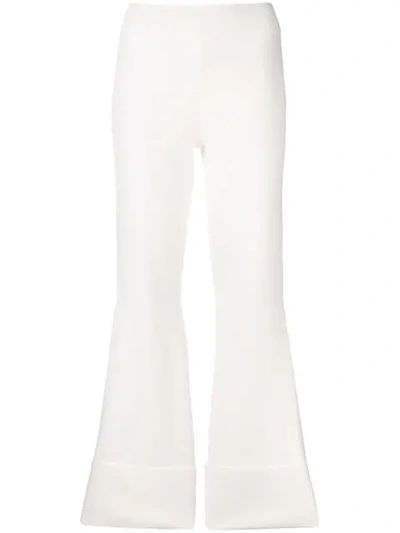 Shop Stella Mccartney Compact Knit Trousers In White