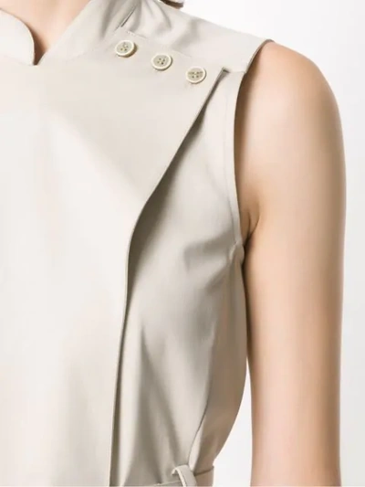 Shop Andrea Marques Belted Gilet In Neutrals