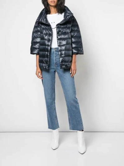 HERNO 七分袖衬垫夹克 - 蓝色