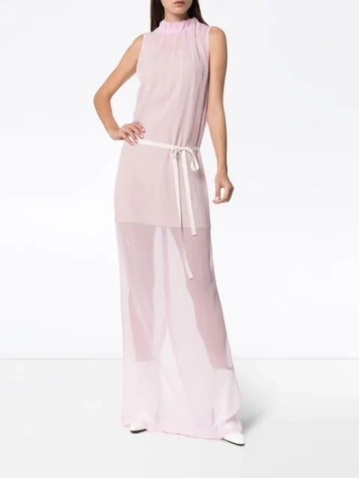 Shop Ann Demeulemeester Sheer Maxi Dress In Pink