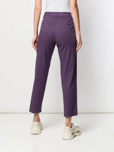 Shop Barena Venezia Classic Chino Trousers In Purple