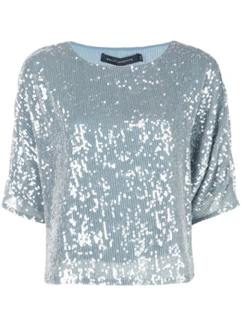 light blue sequin top