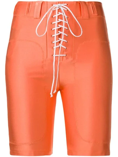 Ben Taverniti Unravel Project Tie-front Shorts In Orange