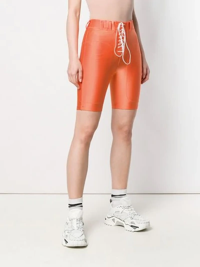 Ben Taverniti Unravel Project Tie-front Shorts In Orange
