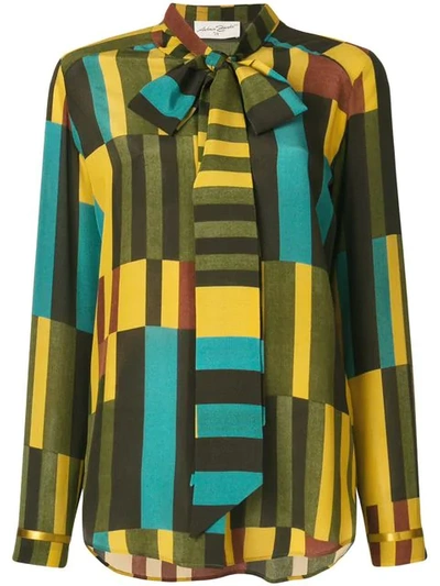 Shop Antonia Zander Geometric Print Blouse In Yellow