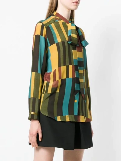 Shop Antonia Zander Geometric Print Blouse In Yellow