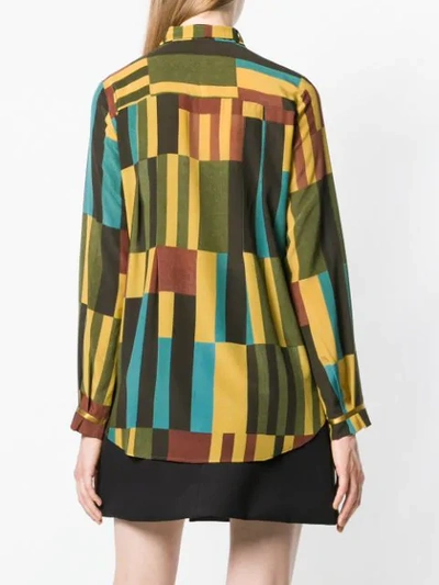 geometric print blouse