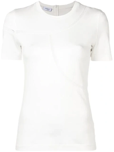 Shop Akris Punto Mesh Stripe T-shirt In White