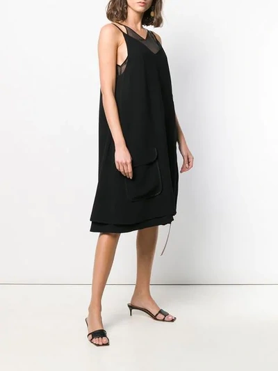 Shop Loewe Trapeze Layered Dress In Black