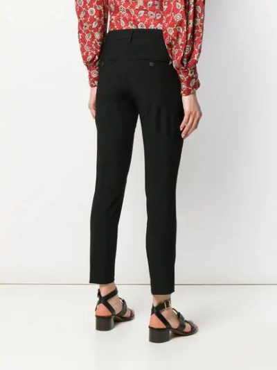 Shop Dondup Slim Fit Cropped Trousers In Black
