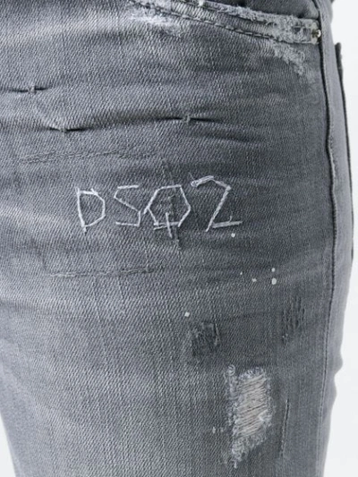 Shop Dsquared2 Boyfriend Cropped Jeans In Grey