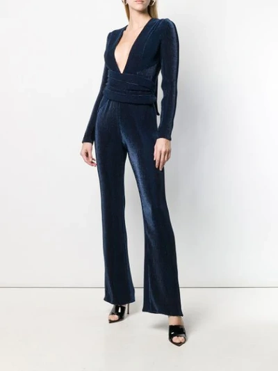 Shop Galvan Origami Jumpsuit In Blue