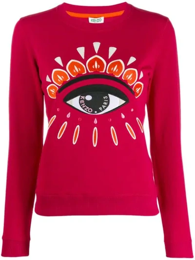 Shop Kenzo Embroidered Eye Sweatshirt In Red