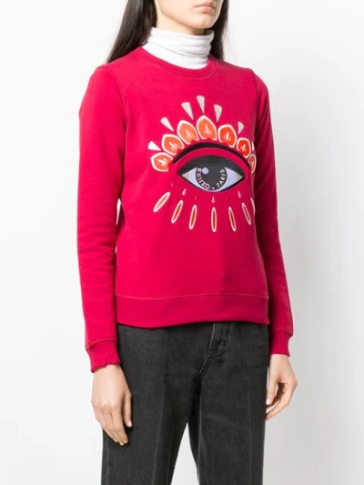 Shop Kenzo Embroidered Eye Sweatshirt In Red