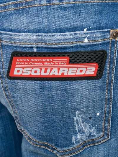 Dsquared2 Distressed Cropped Jeans In Blue