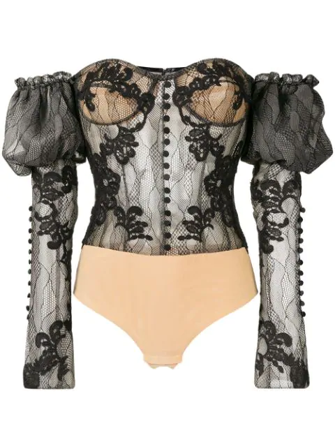 black lace bustier bodysuit