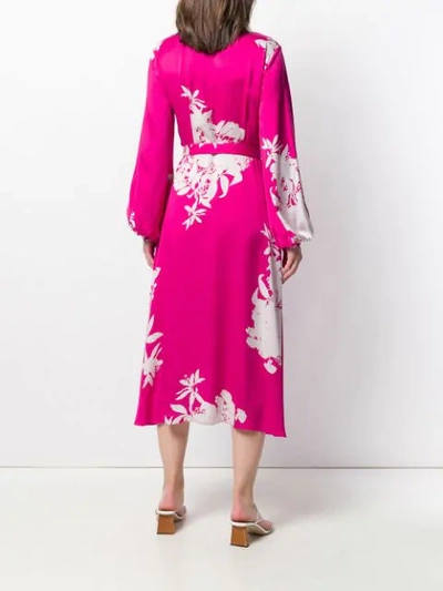 Shop Equipment Floral Wrap Midi Dress In Pink