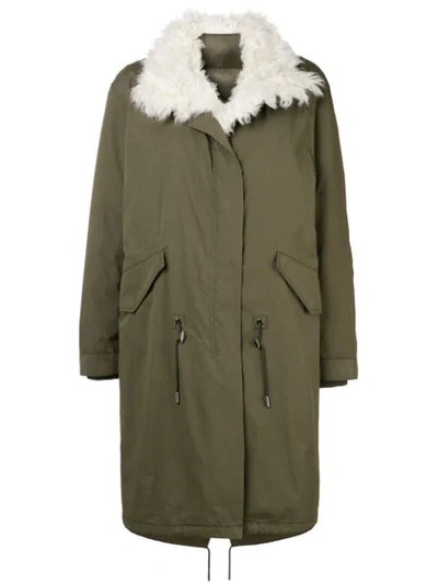 Yves Salomon Padded Military Parka In Green