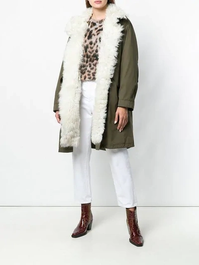 Yves Salomon Padded Military Parka In Green