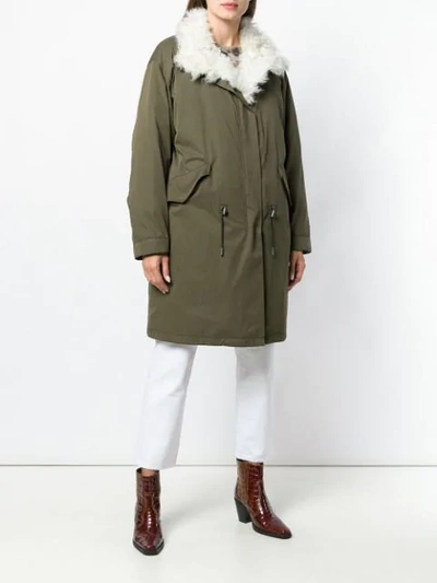 Yves Salomon Padded Military Parka In Green