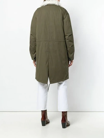 Yves Salomon Padded Military Parka In Green
