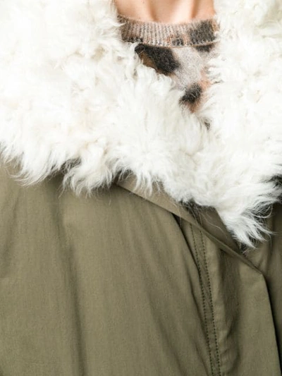 Yves Salomon Padded Military Parka In Green