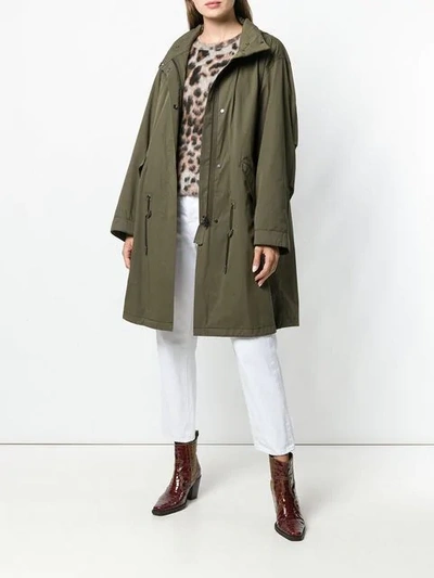 Yves Salomon Padded Military Parka In Green