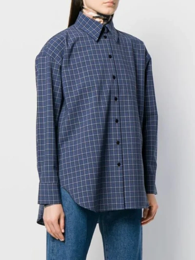 Shop Acne Studios Oversized Check Shirt In Blue