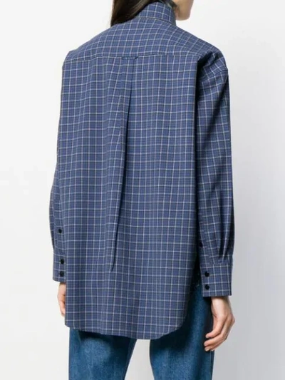 Shop Acne Studios Oversized Check Shirt In Blue