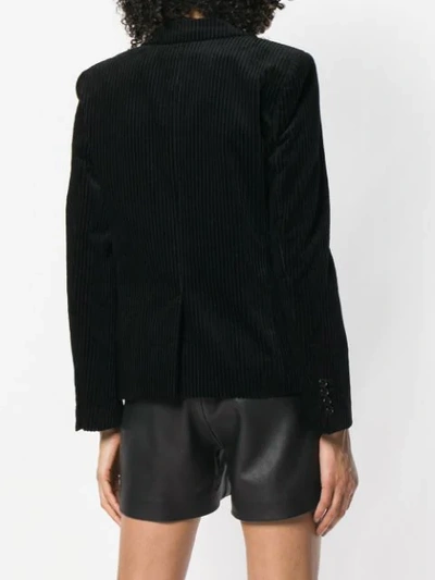 Shop Saint Laurent Velvet Corduroy Jacket In Black