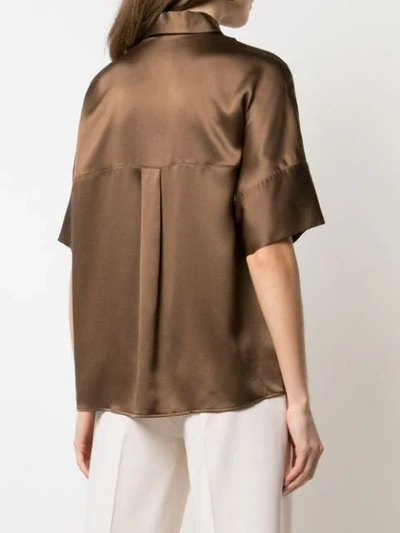 Shop Vince Concealed Pocket Shirt In Brown