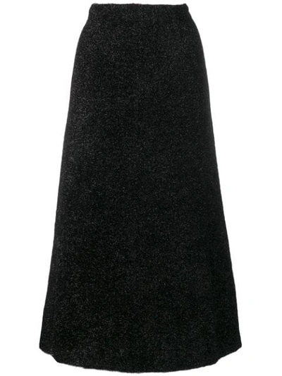 Shop Sonia Rykiel Shimmer Midi Skirt In Black