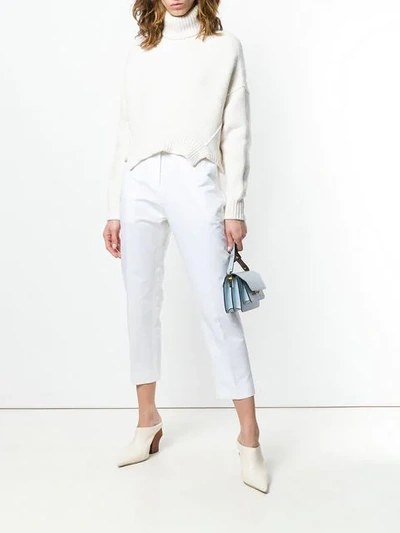 Shop Marni Tailored Slim-fit Trousers In White