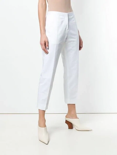 Shop Marni Tailored Slim-fit Trousers In White