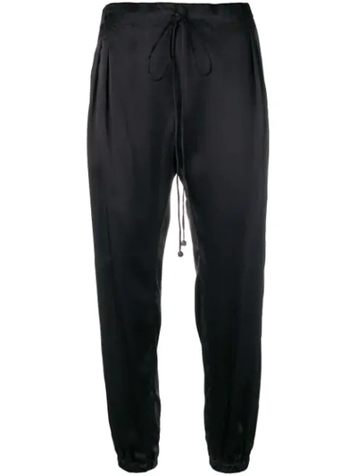 Shop Coup De Coeur Satin-finish Joggers In Black