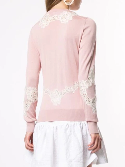 Shop Dolce & Gabbana Chantilly Lace Sweater In Pink