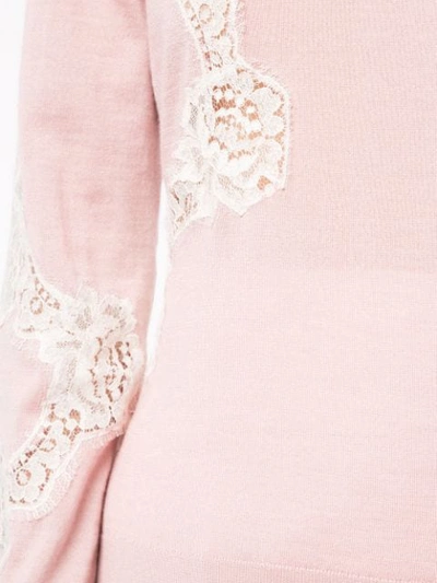 Shop Dolce & Gabbana Chantilly Lace Sweater In Pink