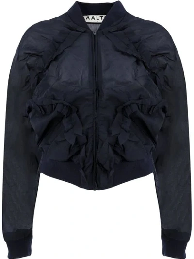 AALTO RUFFLED BOMBER JACKET - 蓝色