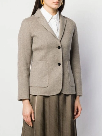 Shop Theory Single-breasted Fitted Blazer In Neutrals