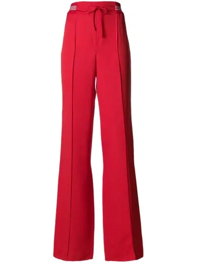 Shop Valentino Flared Fitted Trousers In Red