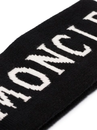 Shop Moncler Logo Printed Headband In Black