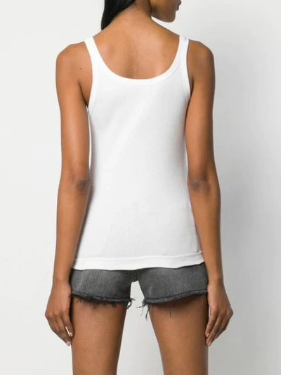 Shop Dolce & Gabbana Embellished Heart Tank Top In White