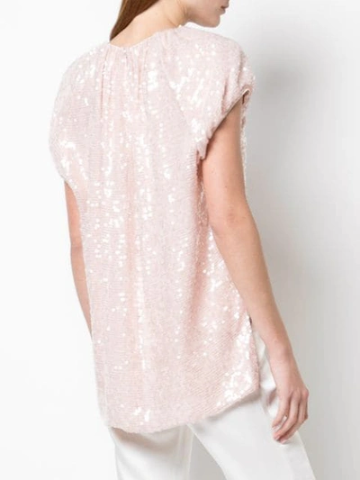 Shop Adam Lippes Sequin Embellished Blouse In Pink