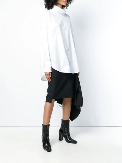 Shop Mm6 Maison Margiela Long-sleeve Oversized Shirt In White