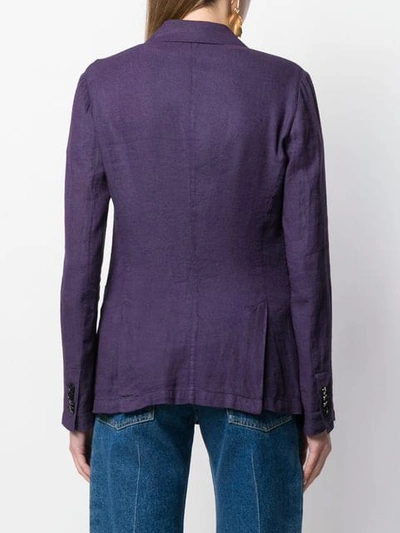Shop Barena Venezia Barena Peaked Lapel Blazer Jacket - Purple