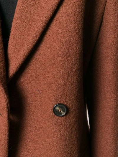 Shop Closed Double-breasted Midi Coat In Brown