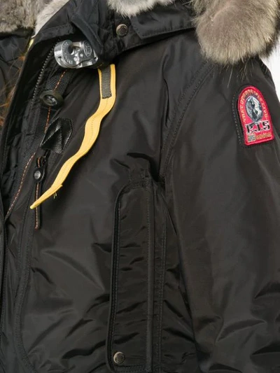 Shop Parajumpers Fur Trimmed Coat - Black