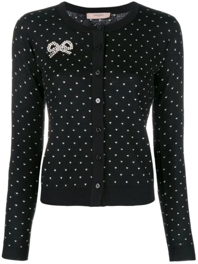 heart print cardigan