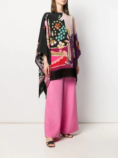 Shop Etro Printed Poncho - Pink